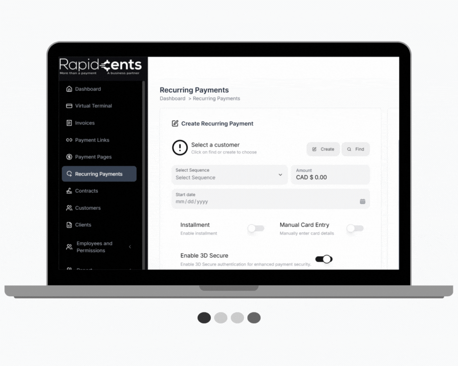 RapidCents Recurring Billing