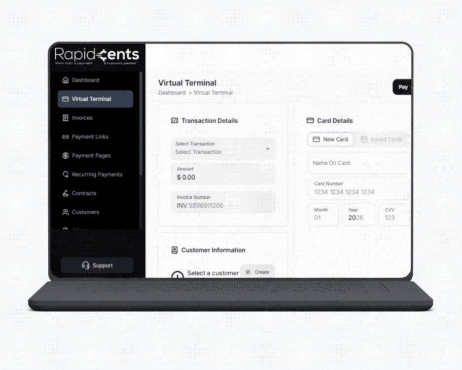 RapidCents Online Payment Gateway